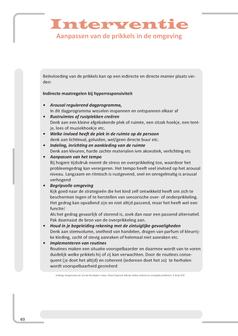tekst aanpassen prikkels omgeving
